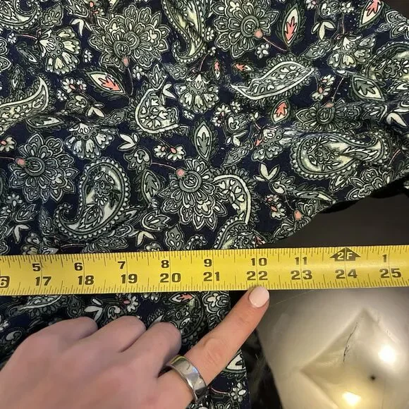 Boden Dress Wrap Mini Blue Green Paisley Size 16/18 Work Office Boho Classic
